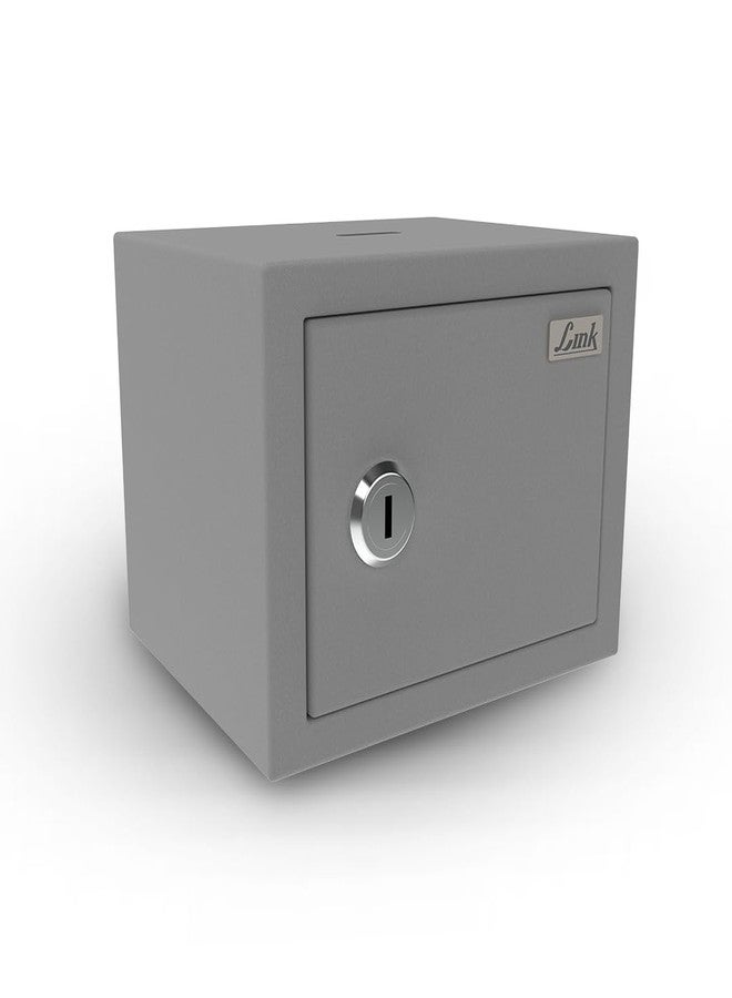 Link Smart 2 Litres Gullak Safe Locker for Home & Office| 3-Year Warranty| Mechanical Key, CRCA Material, Laser Cut Design| Vibrant Saaving Bank|Weight : 0.9 Kg| Acoustic Grey - Image 1